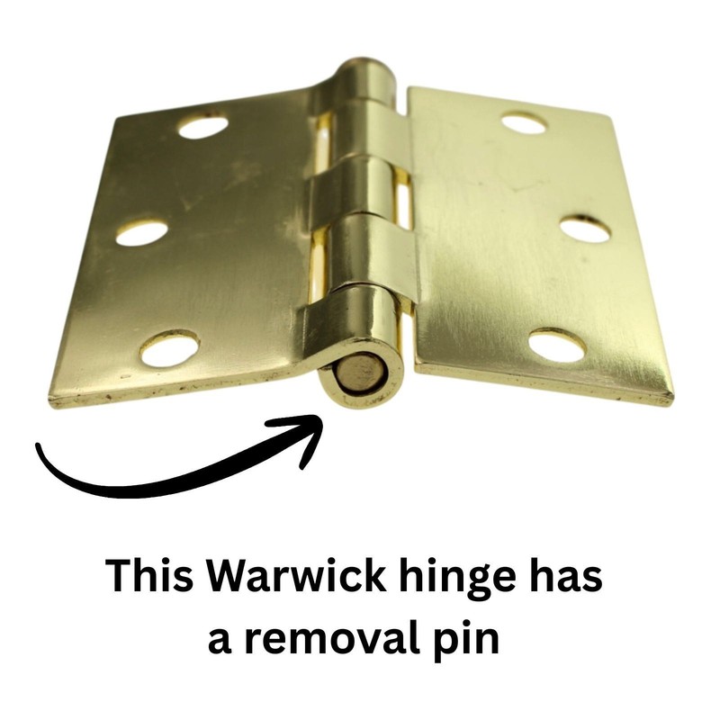 Warwick 3 Pack 3" Door Hinges Square Corner Polished Brass DA3011PB gallery