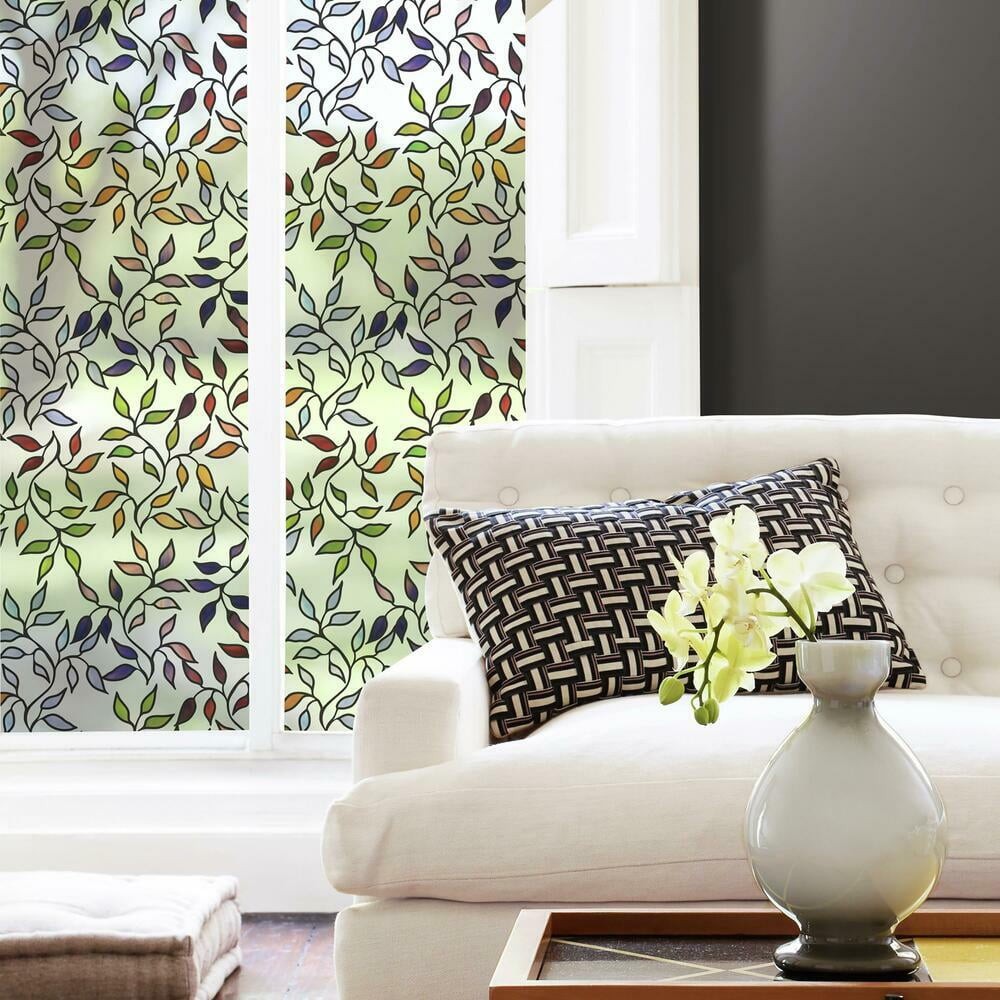 74" x 24" Functional Autumn Leaves Privacy, Decorative Window Film gallery