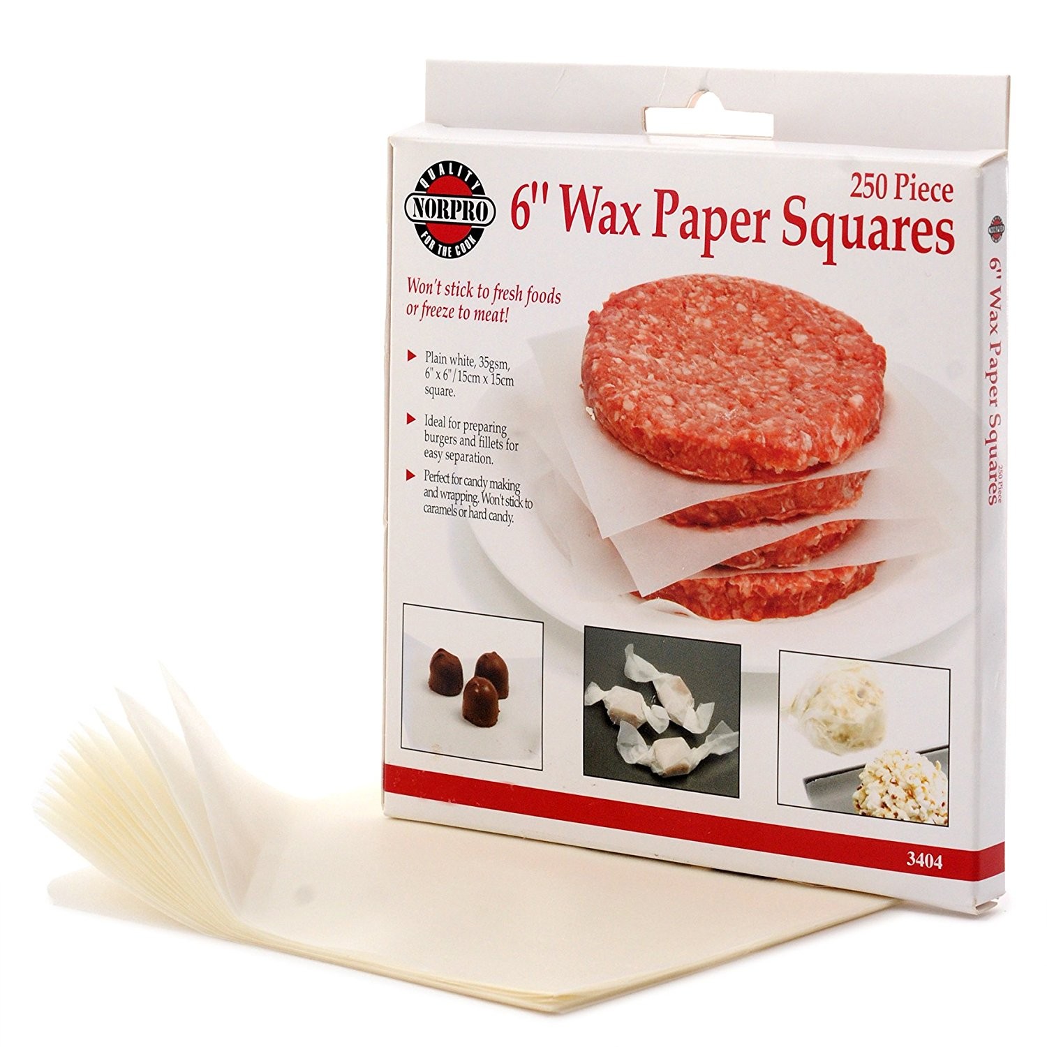 Norpro 250 Count Wax Paper Squares, 6 Inches gallery