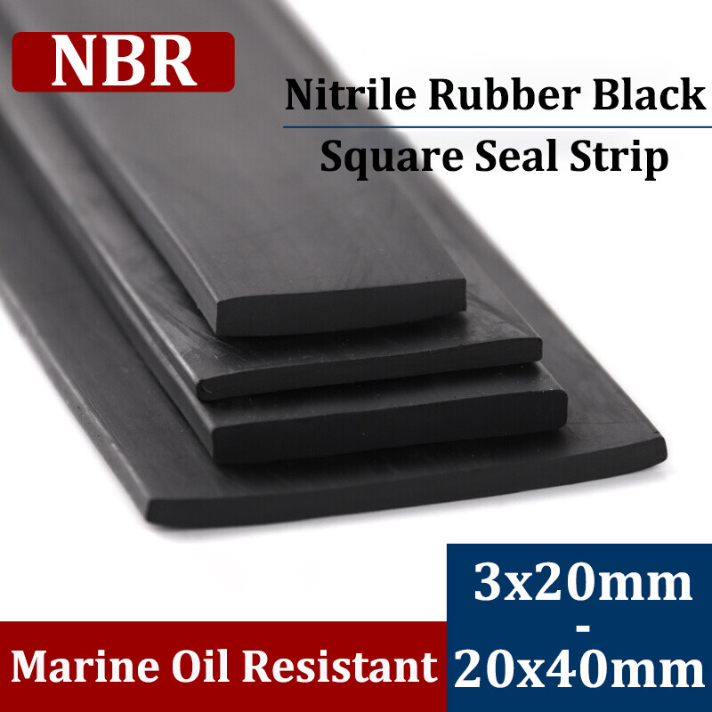 NBR Nitrile Rubber Solid Square/Flat Sealing Strip For Marine Anti Oil Seal gallery