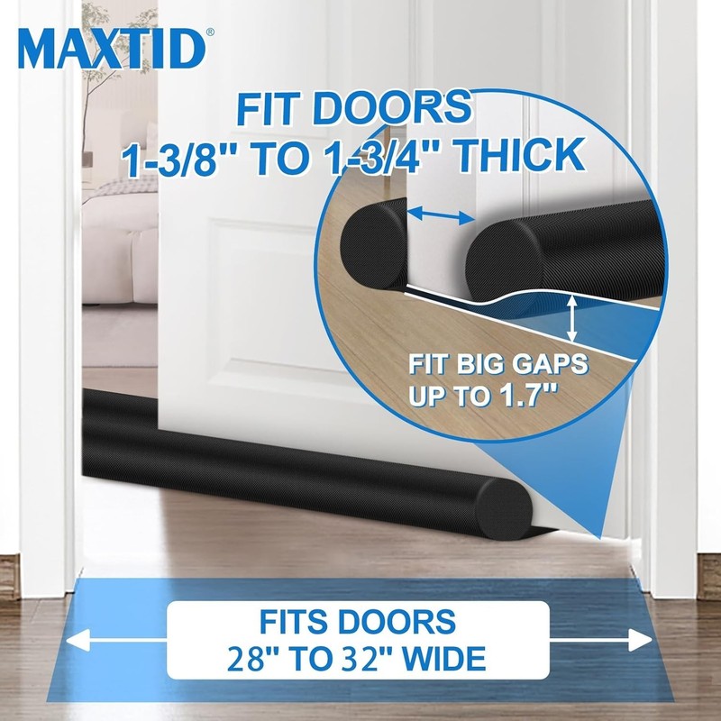 32-Inch Door Draft Blocker - Adjustable, Noise & Light Blocking Seal gallery
