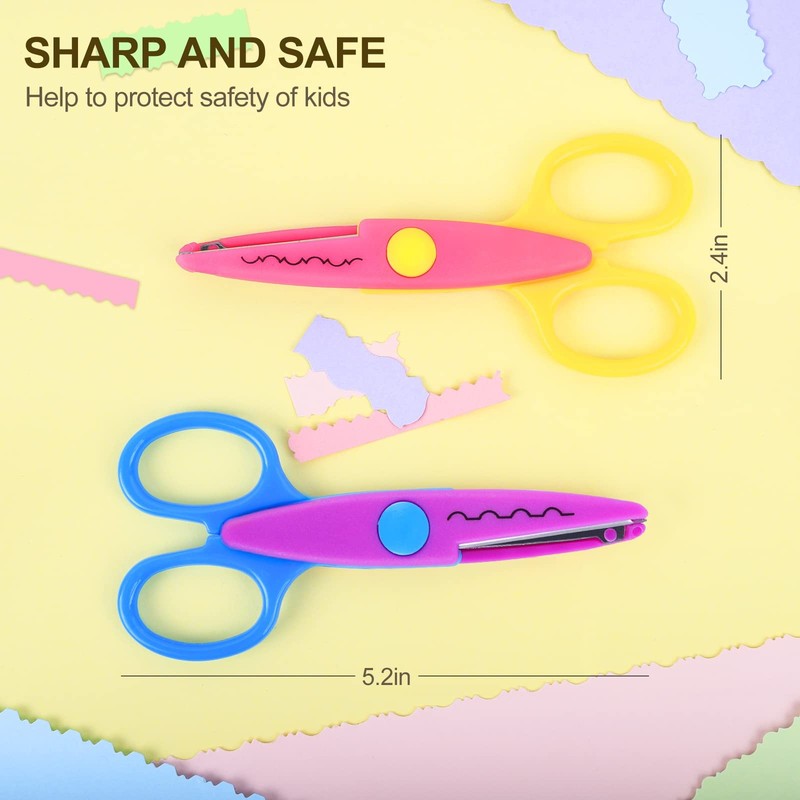 UCEC Craft Scissors Decorative Edge, Zig Zag, Kids Safety 6pcs, Style 1 gallery