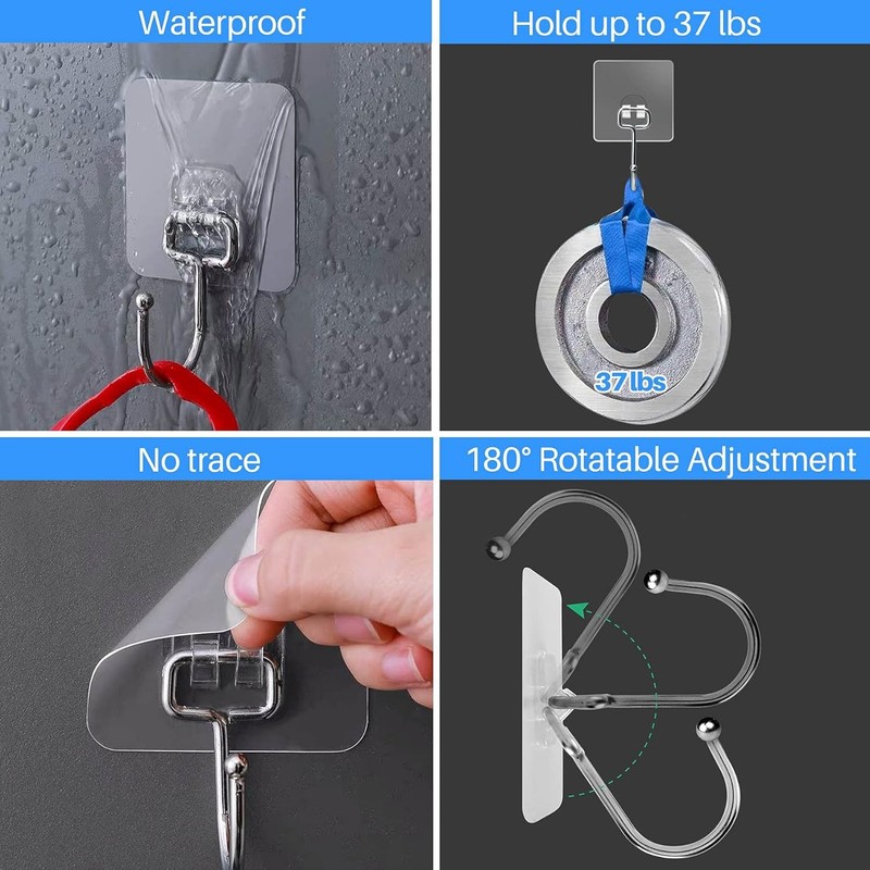 All-pose Adhesive Hooks for Hanging, Wreath Door Hanr Heavy gallery