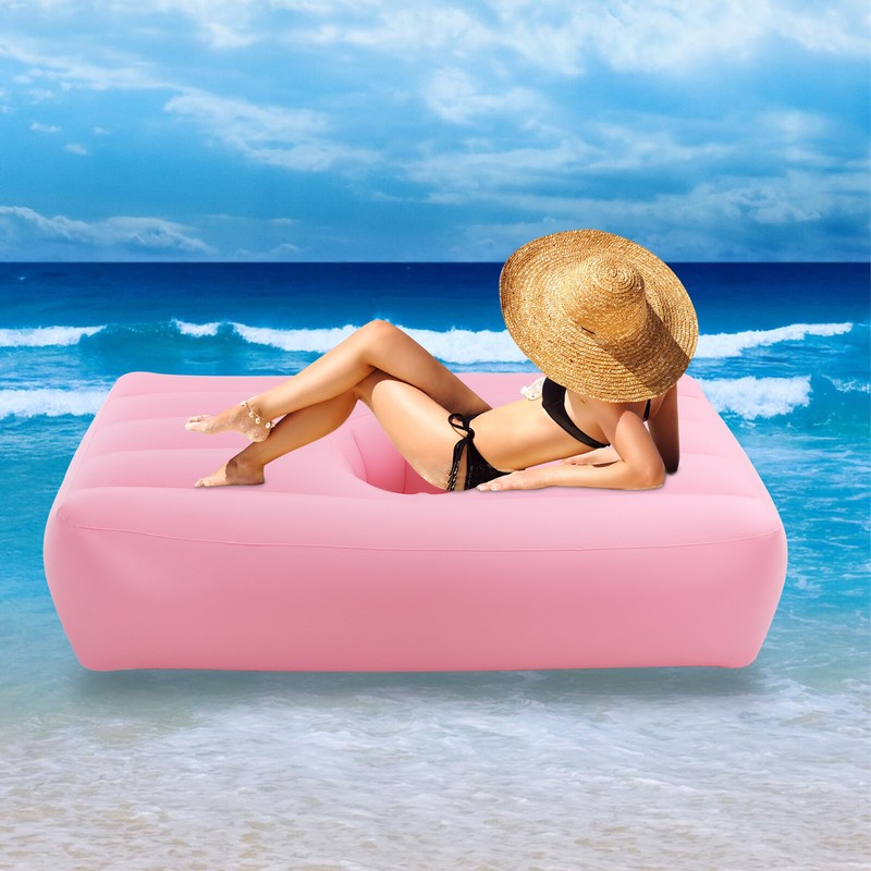 Foldable Inflatable Air Mattress Portable Built-in Electric Pump For Travel Home gallery