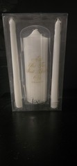 Studio His & Hers White Wedding Unity Candle Set, Specialized Wax, 3 Pack