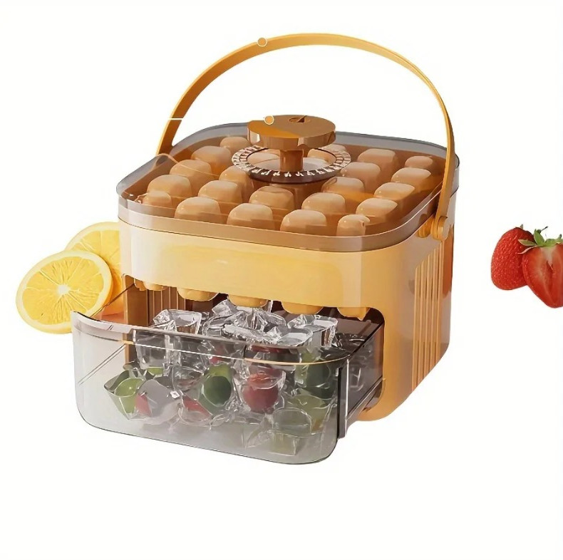 1pcs 50 Grid Press Type Ice Cube Mold – Double Layer Handheld Design - NEW gallery