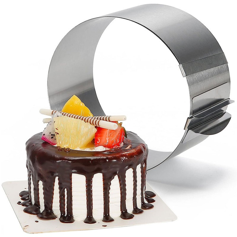 Adjustable Baking Round Cake Ring Mold 6-12" Stainless Steel With Scaling Inside gallery