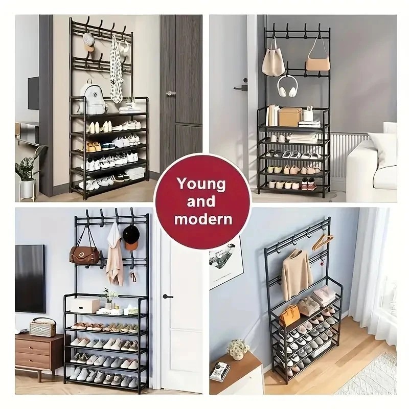 Shoe Rack 5 Layers 7 Shelf Shoes Standing Cabinet Storage Organizer Dustproof gallery