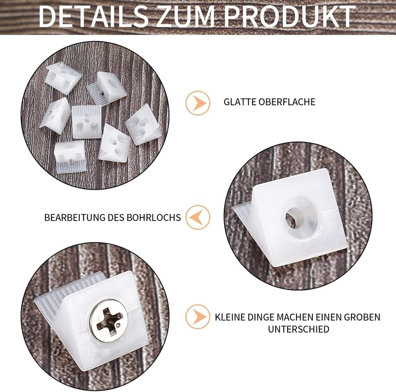 120 Pcs Drawer Bottom Support Brackets,Drawer Wedges with Screws, White gallery
