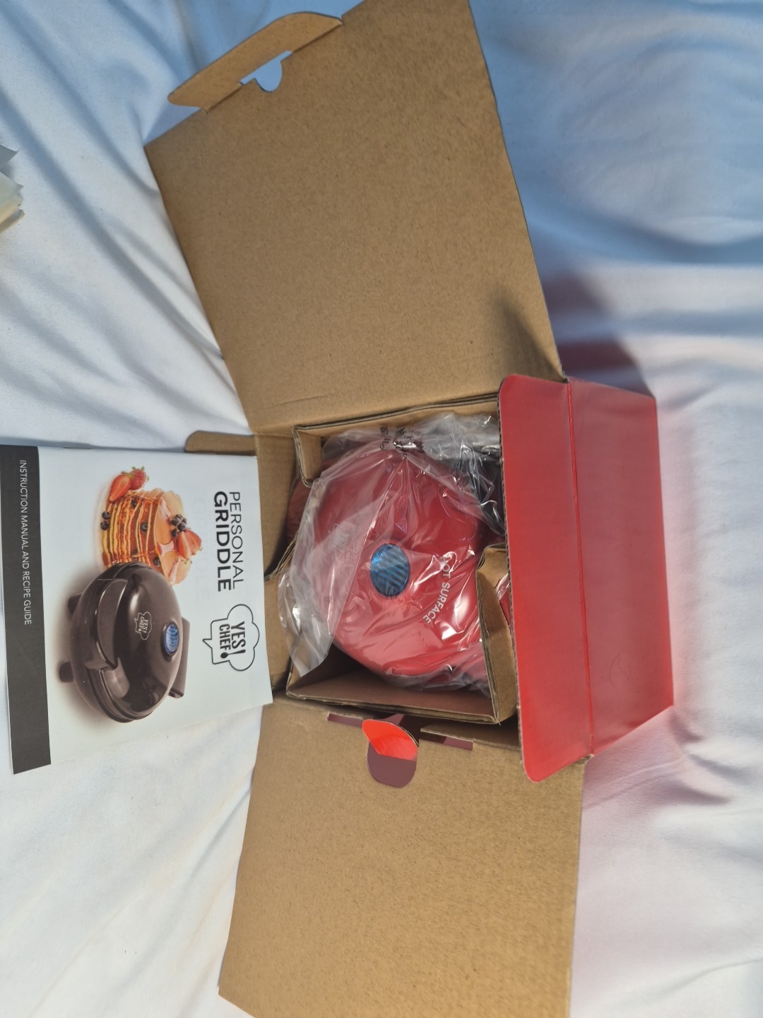 Yes! Chef Personal Griddle w/ Instructional Manual & Recipe Guide, Red New W/Box gallery