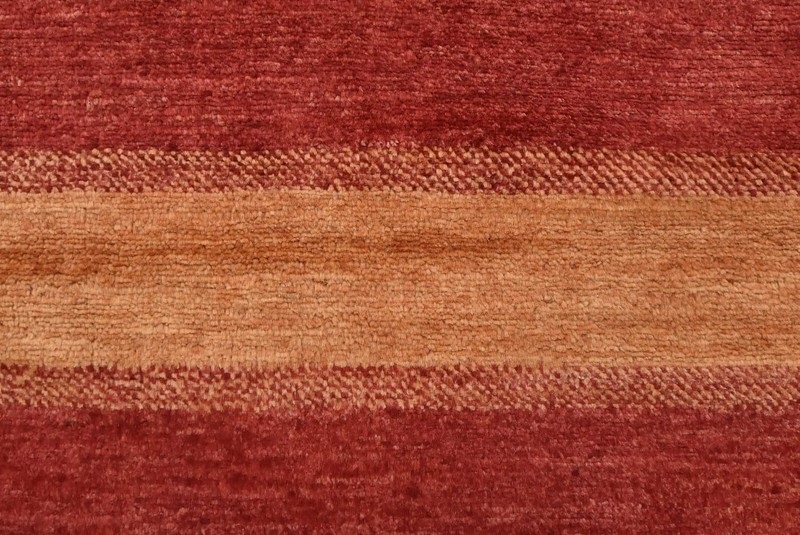 Striped Gabbeh Runner 2’8” x 10’5” Gold Wool Hand-Knotted Oriental Rug gallery
