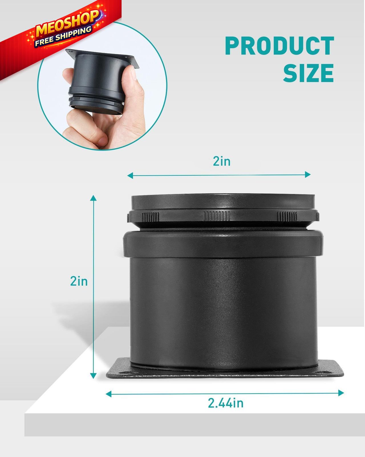 HDAJY 8-Pack 2 Inch 2 inches (W) x 2 (L) x 2.37 (H), Black gallery
