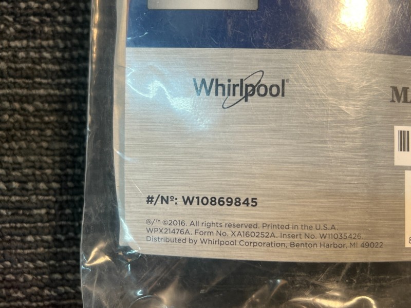QTY 5 Whirlpool Stack Part W10869845 for Use Only with Front-Load Washer & Dryer gallery