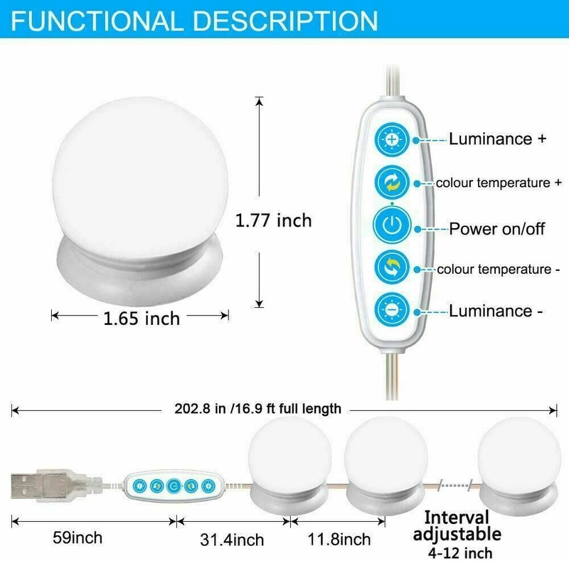 Neutral light Warm light Positive white light makeup Tricolor 10 LED Meet the gallery