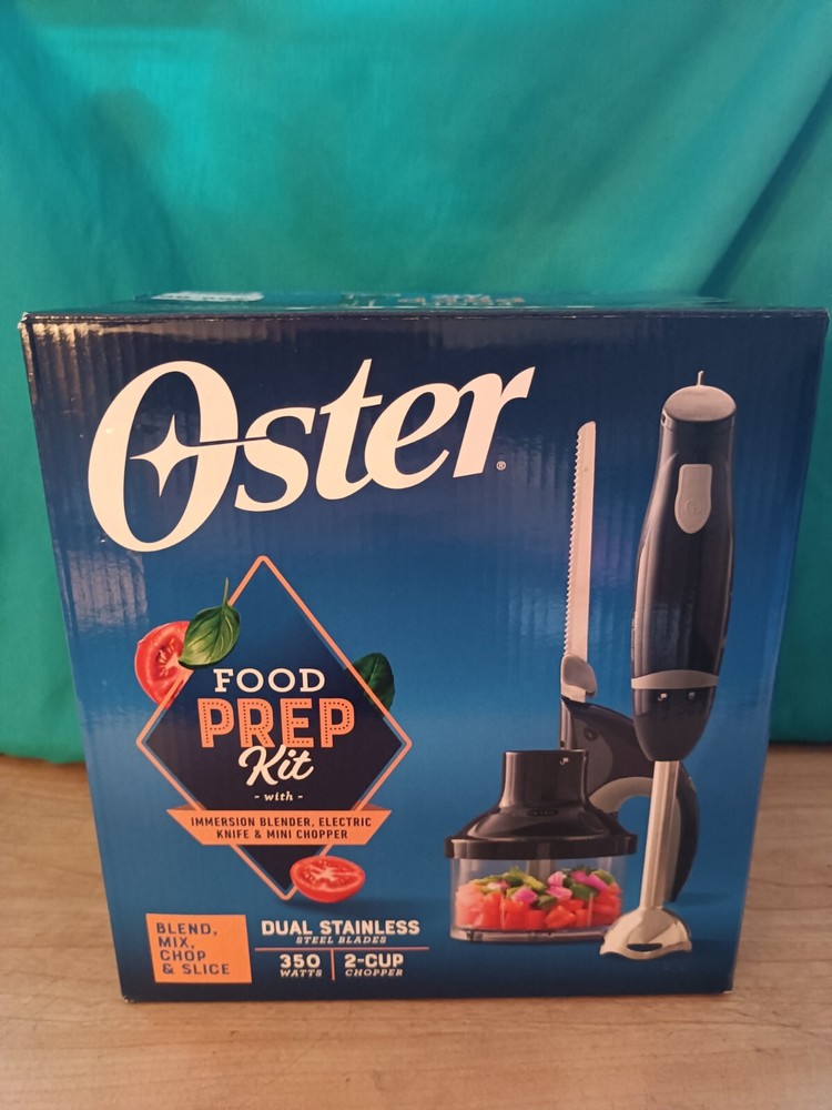 Oster Prep Kit Immersion Hand Blender, Electric Knife, & 2 Cup Chopper, Black