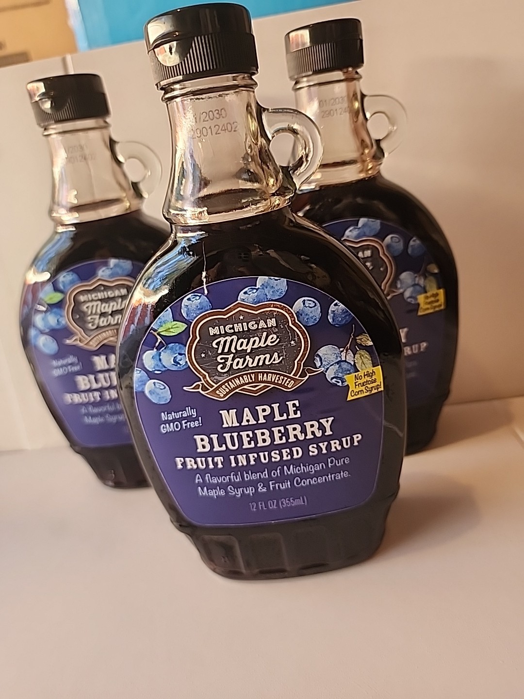 Michigan Maple Farms Blueberry Maple Syrup 12 oz 3 Pack Exp 2030 gallery