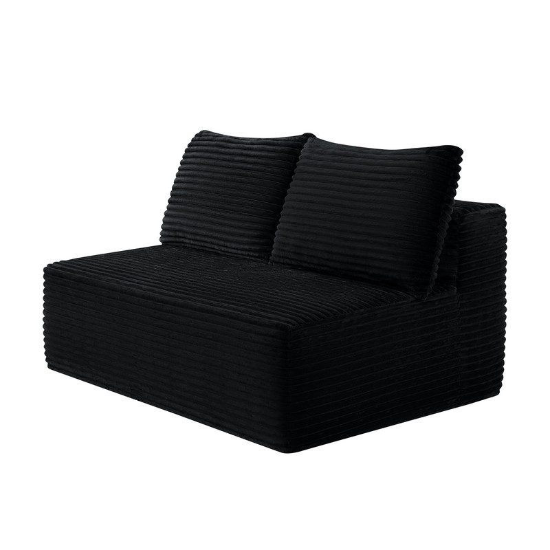 58" L-Shape Cloud Sectional Couch with Double Chaise, Black gallery