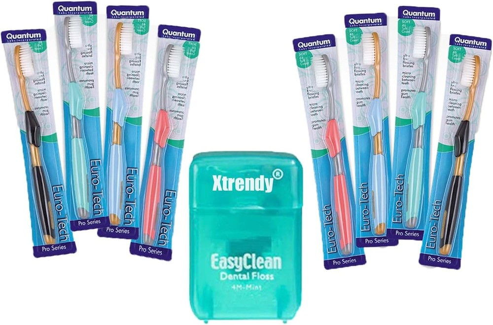 Quantum Euro-Tech Extra Soft Toothbrush, Soft Ultra Fine Feathered Bristles
