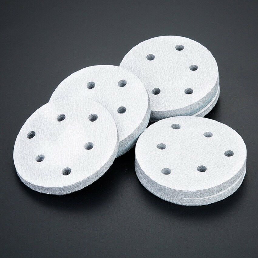 5'' 125mm Sanding Discs 6 Hole Hook&Loop Orbital Sander Pads 60-800 Grit Drywall