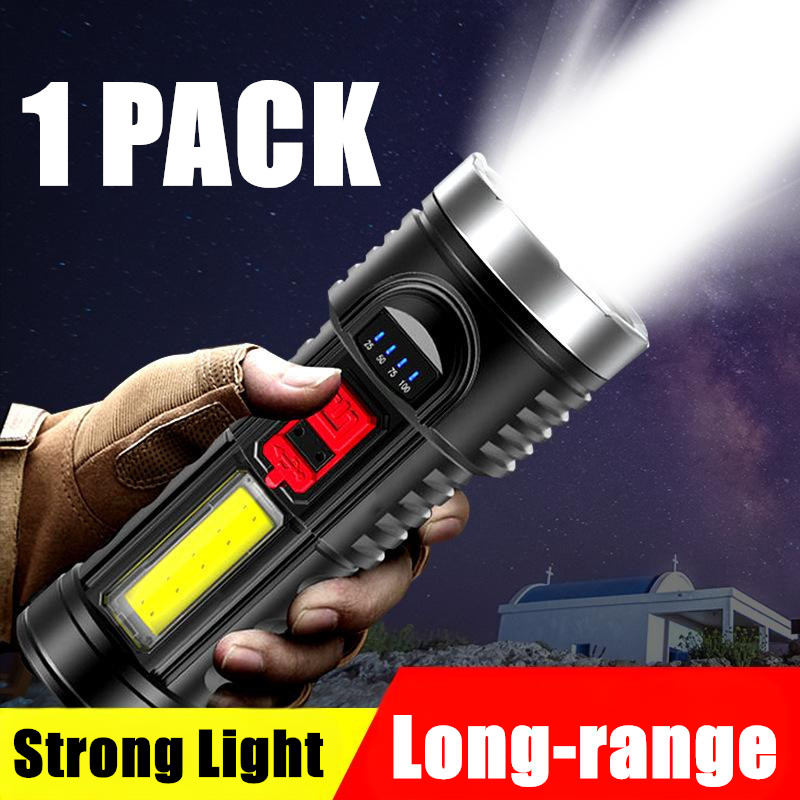 2pc 350000000Lumens Super Bright LED Tactical Flashlight Rechargeable Work Torch gallery