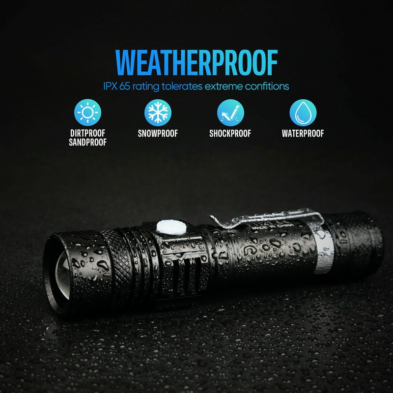2PACK 99000000LM Super Bright LED Tactical Flashlight Rechargeable Work Light gallery