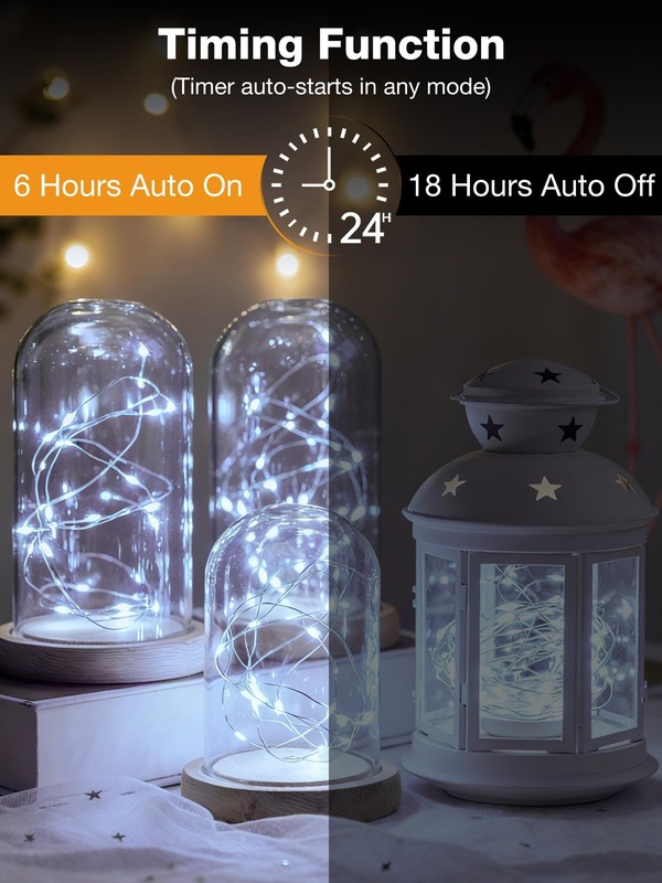Fairdeer 6Pack Fairy Lights with Timer, 7ft 20 6 Pack, Warm White&Cold White gallery