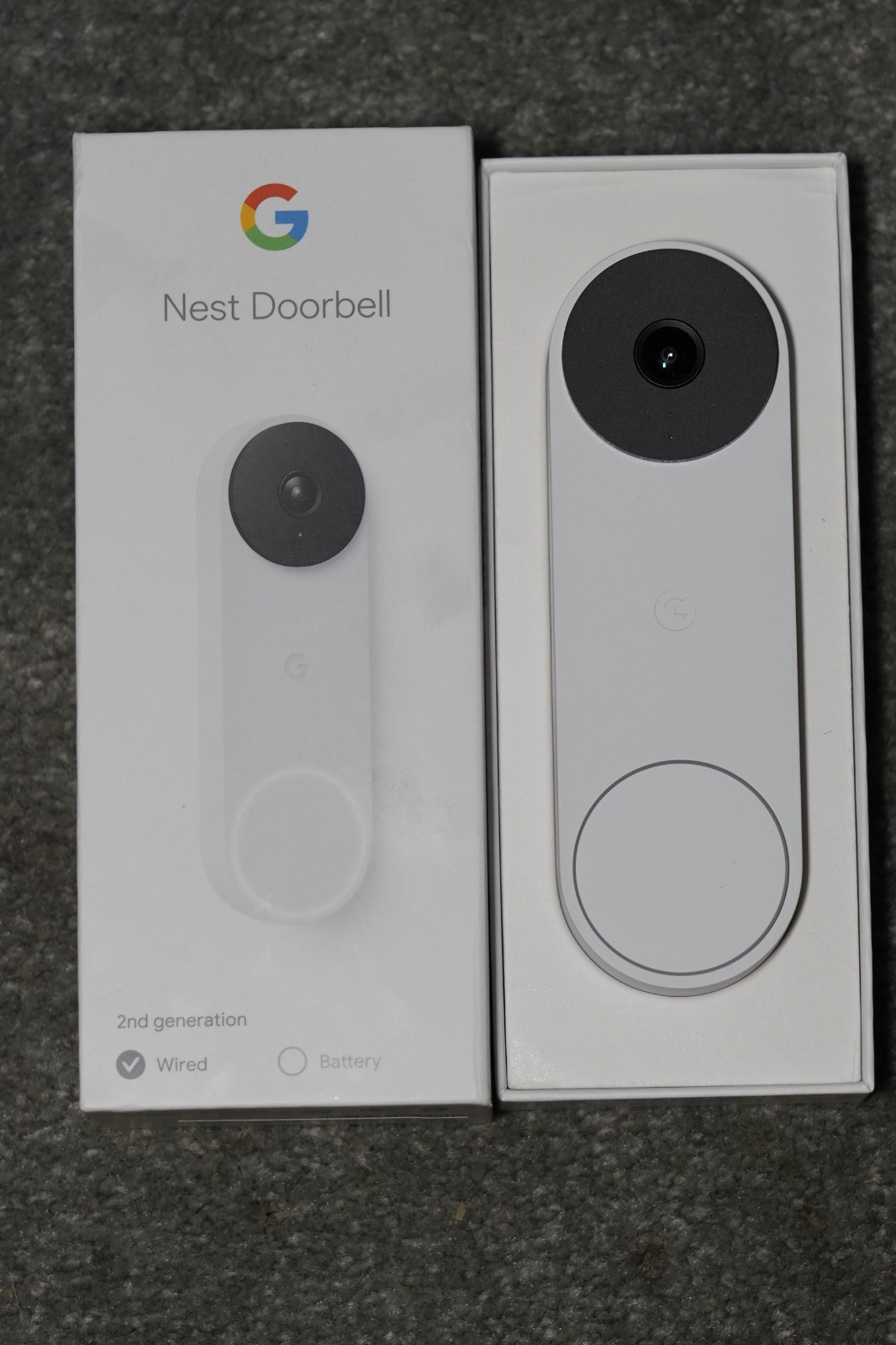 Open Box New Google Nest Doorbell 2nd Generation Wired (GA02767-US) White/Snow gallery