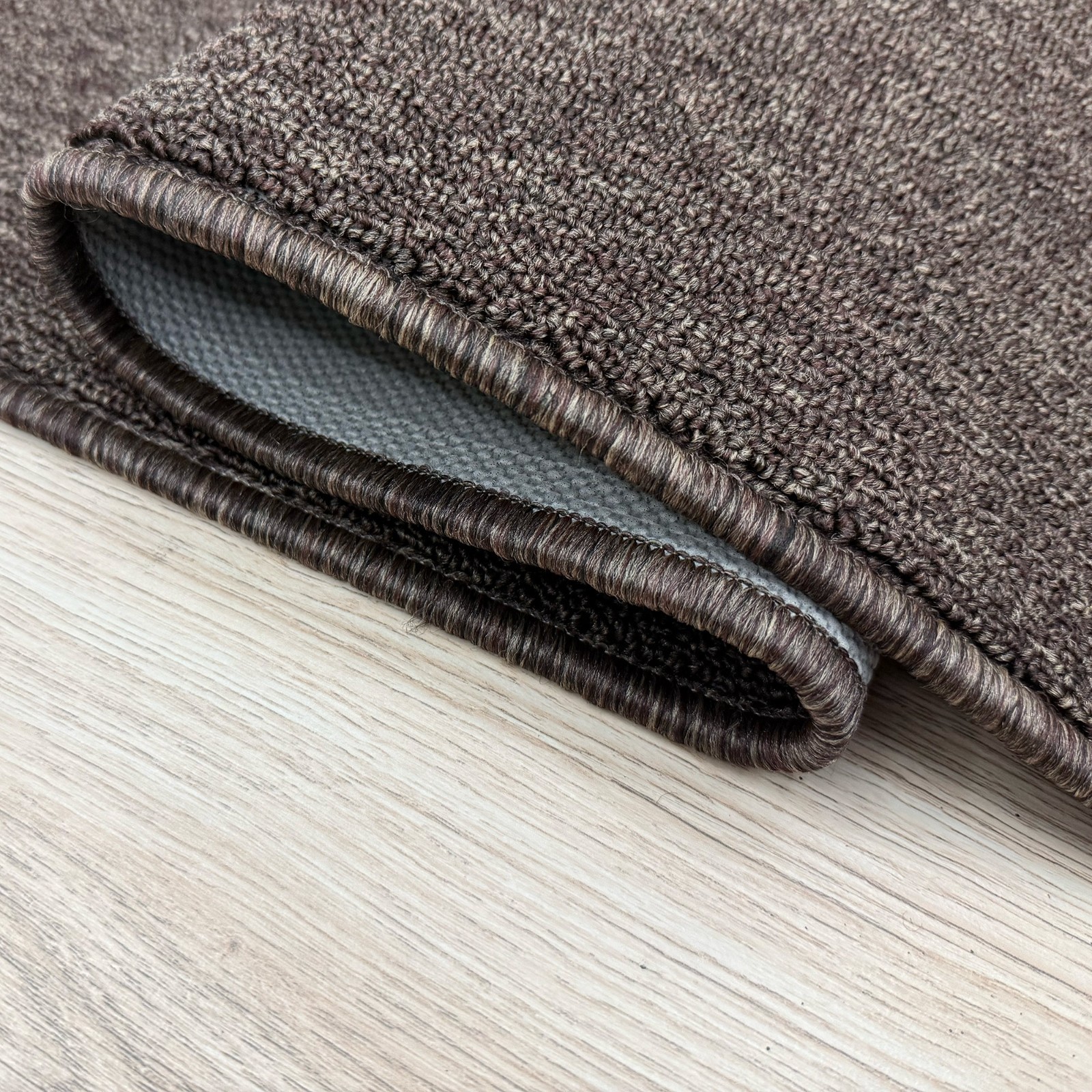Custom Size Anti-Slip Machine Washable Low Profile Loop Pile Brown Runner Rug gallery