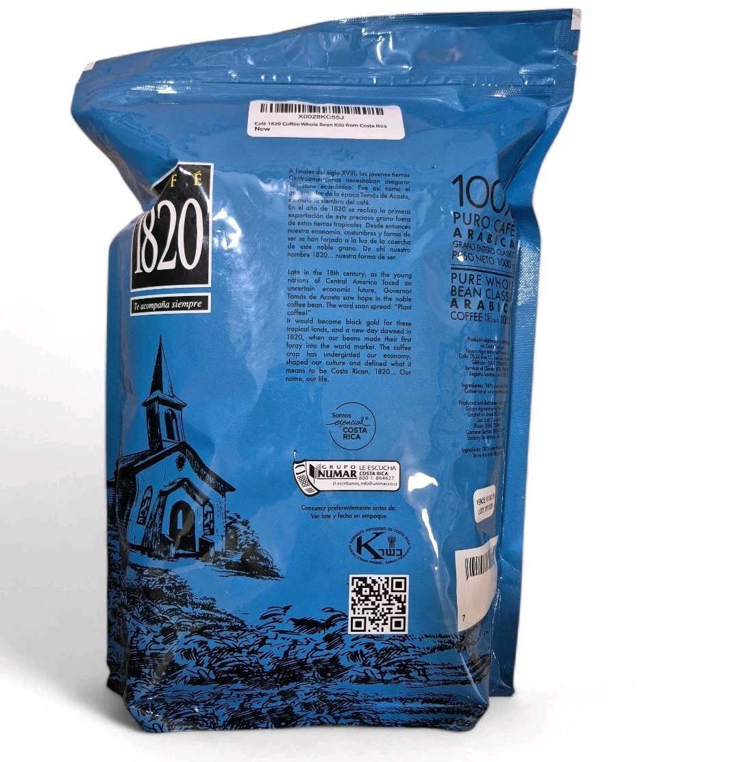 Café 1820 Whole Bean, Premium Costa Rican Bean 35 Ounce / 1000g (Lot Of 2) gallery