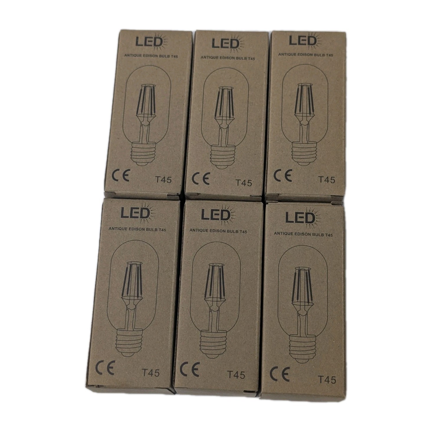 6x LED T45 Antique Edison Filament Bulb E27 A+ Rated New in Box Vintage Style gallery