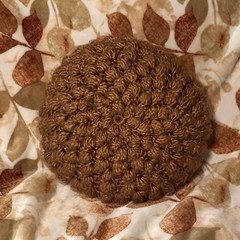 UGG Round Rust Color Crochet Throw Pillow Cover (No Filling/Pillow) 18”Diameter