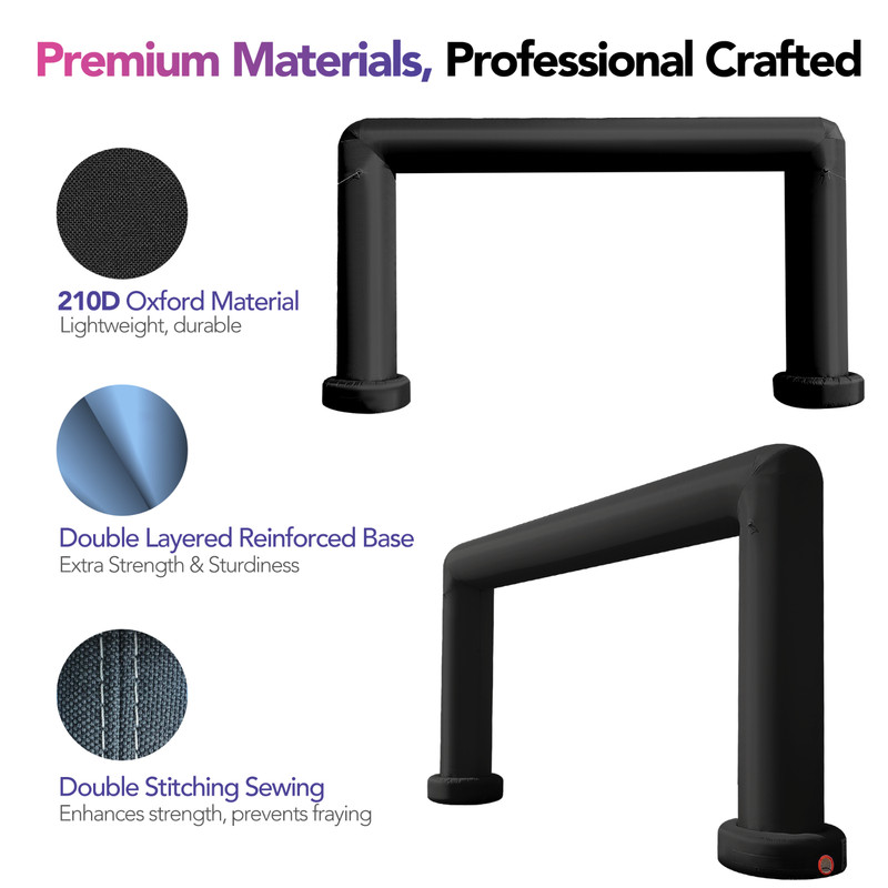 Large 21Ft Square Inflatable Arch with built-in blower - Black gallery