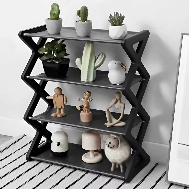 4 Tier Shoe Rack, Narrow Stackable Shoe Storage Organizer Shelf gallery