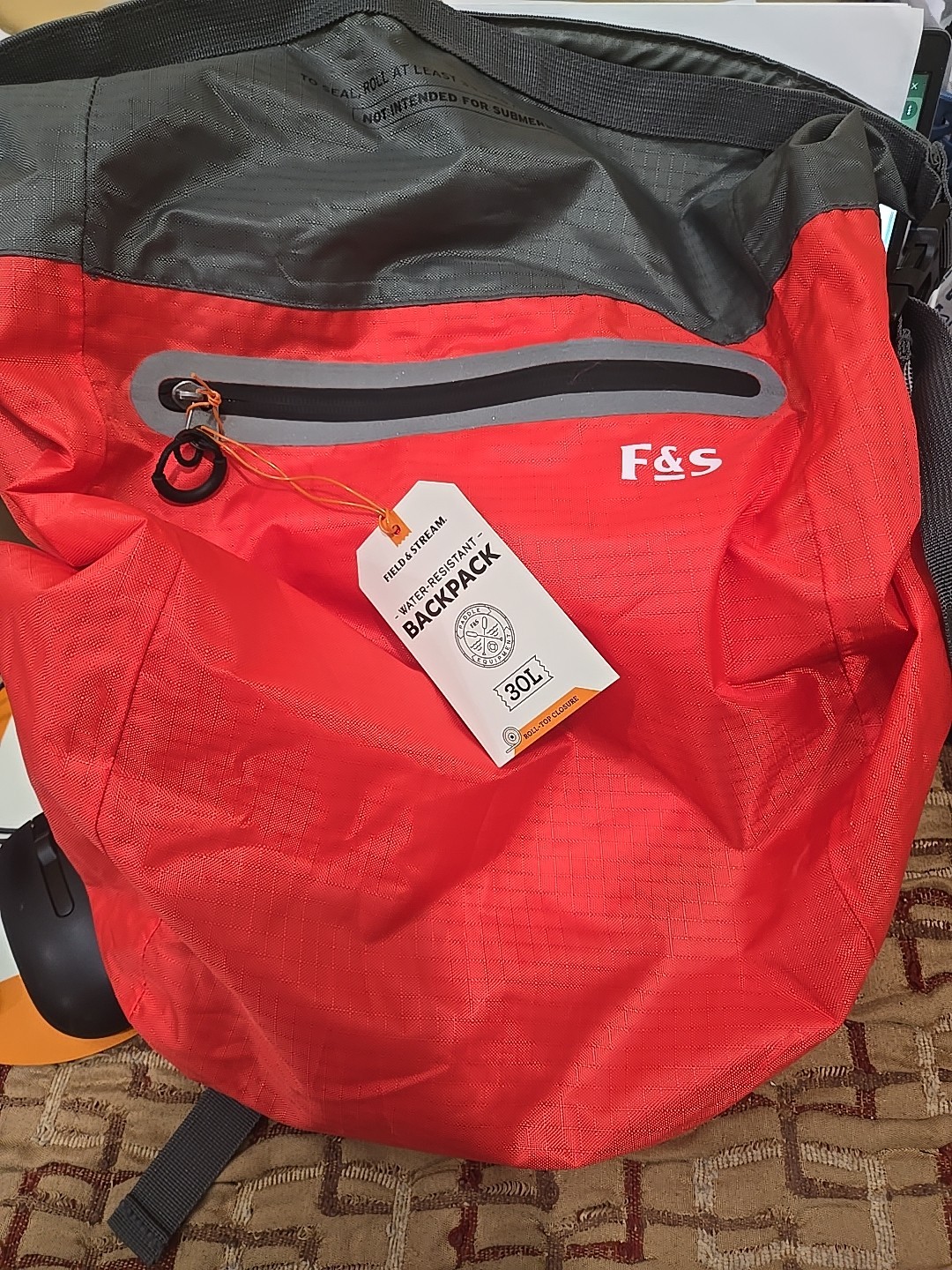 Field & Stream 30L Water Resistant Backpack Grey/Black