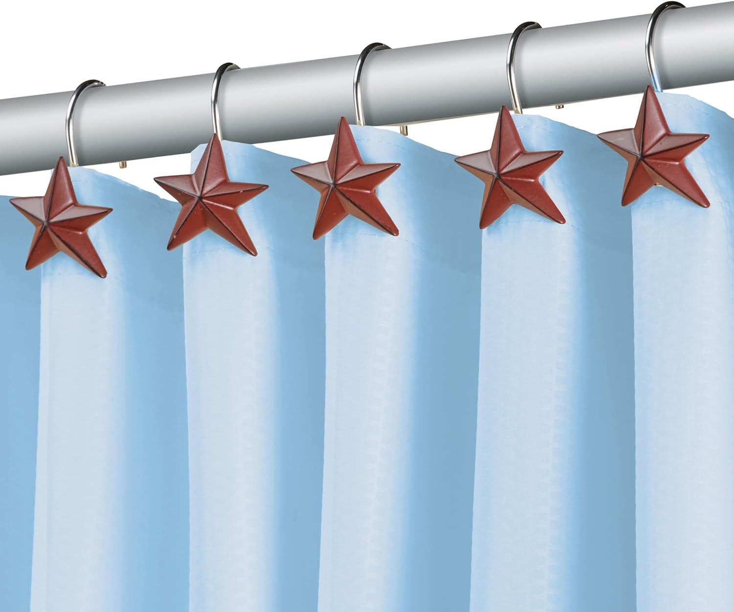 Collections Etc Rustic-Style Country Star Shower Curtain Hooks, 12ct. gallery
