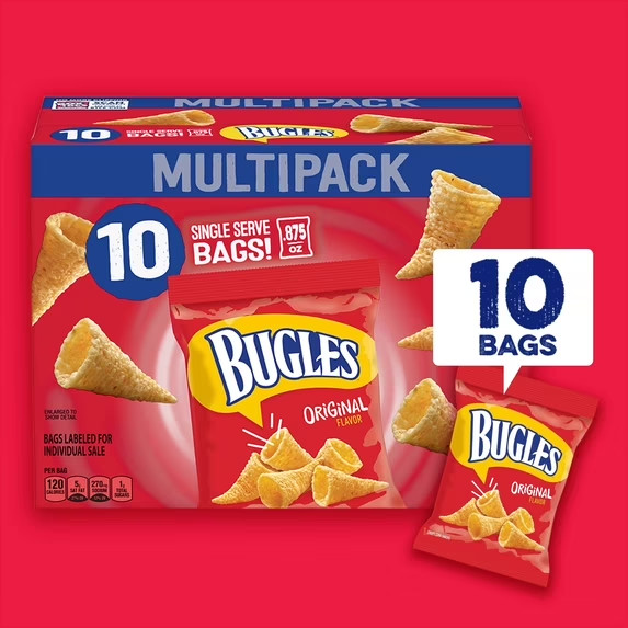Bugles Original Crispy Corn Snacks, Party Snacks Multipack, 10 Count, 8.75 oz gallery