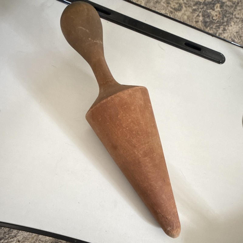 Handmade Wood Pestle, Medium Brown Solid/Plain, 11 in Tall, 6 in Diameter gallery