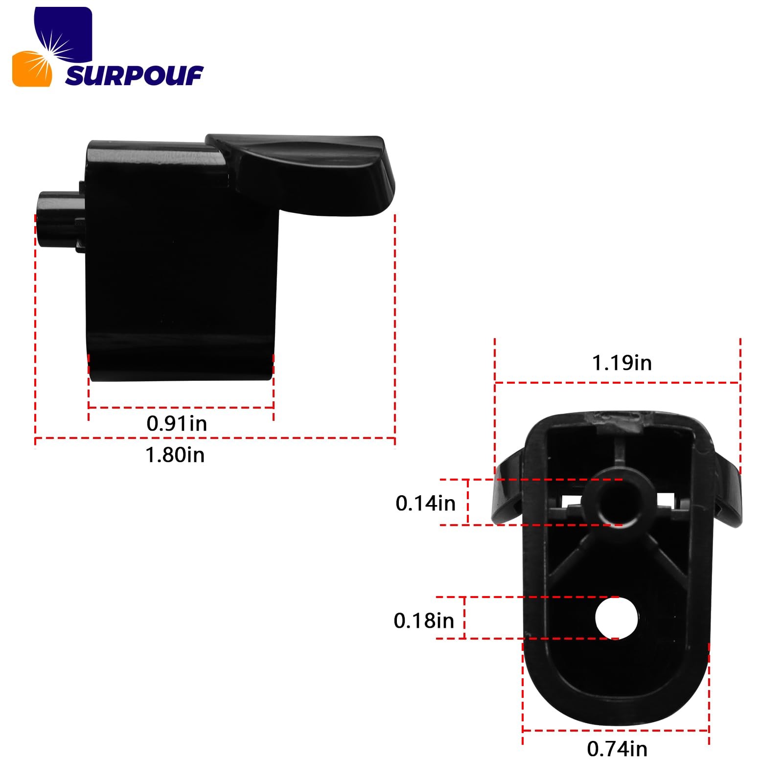 SURPOUF 2-Pack WB06X10939 Microwave Handle Support Replacement Black gallery