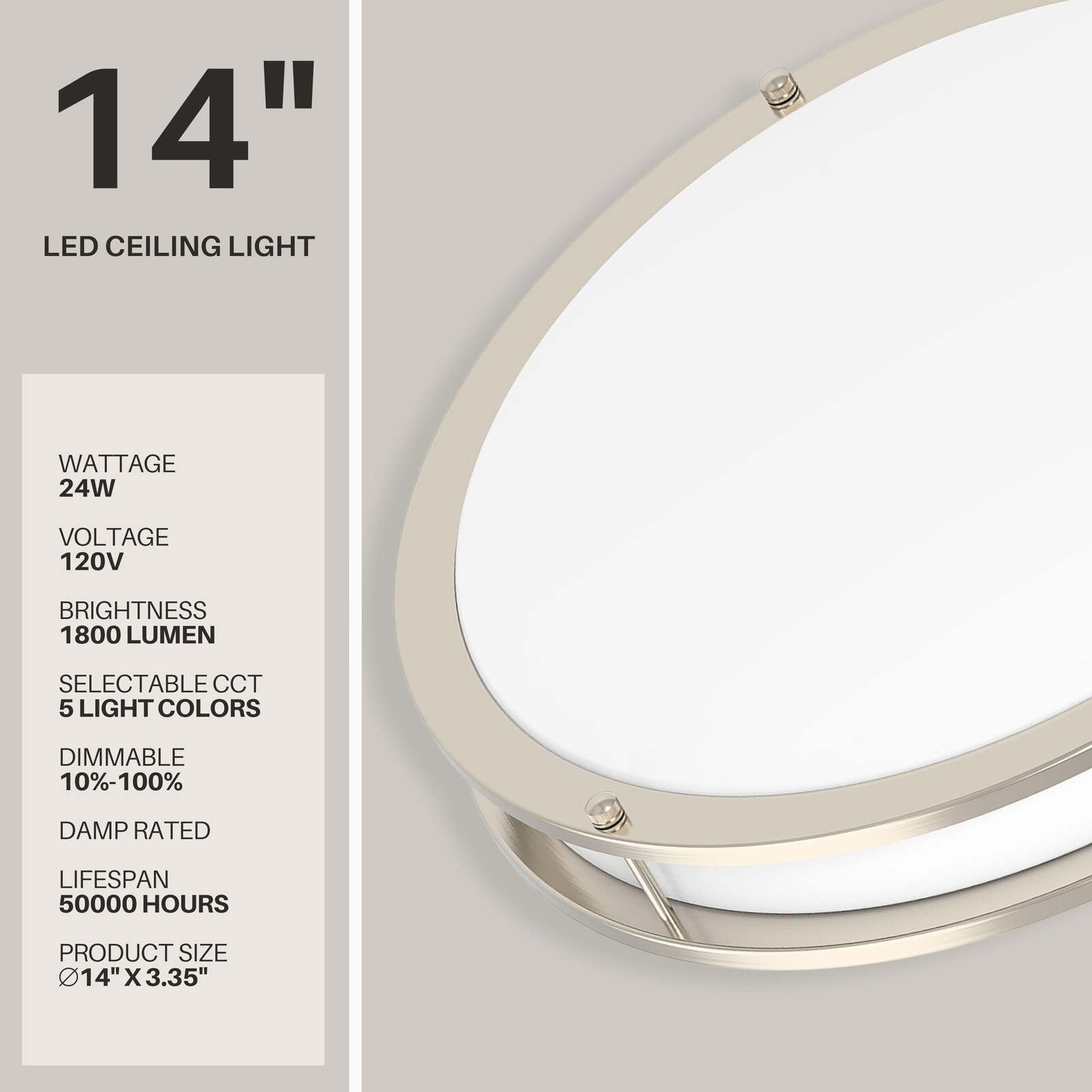 DYMOND LED Ceiling Light Flush Mount Dimmable Adjustable Lighting from Warm W... gallery