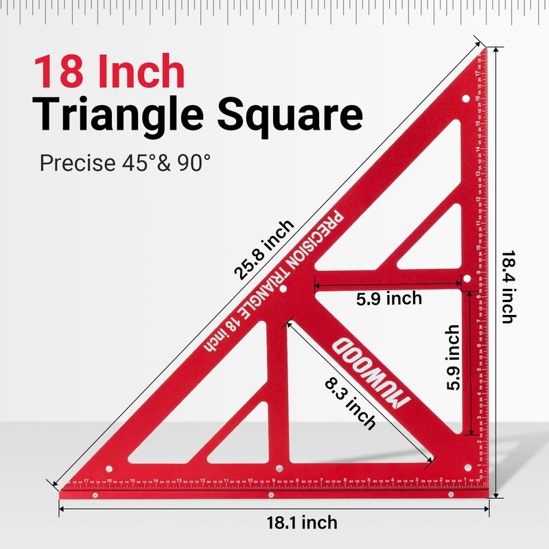 Precision Triangle Square 18 inch, Imperial Scale Framing Square for Precise ... gallery