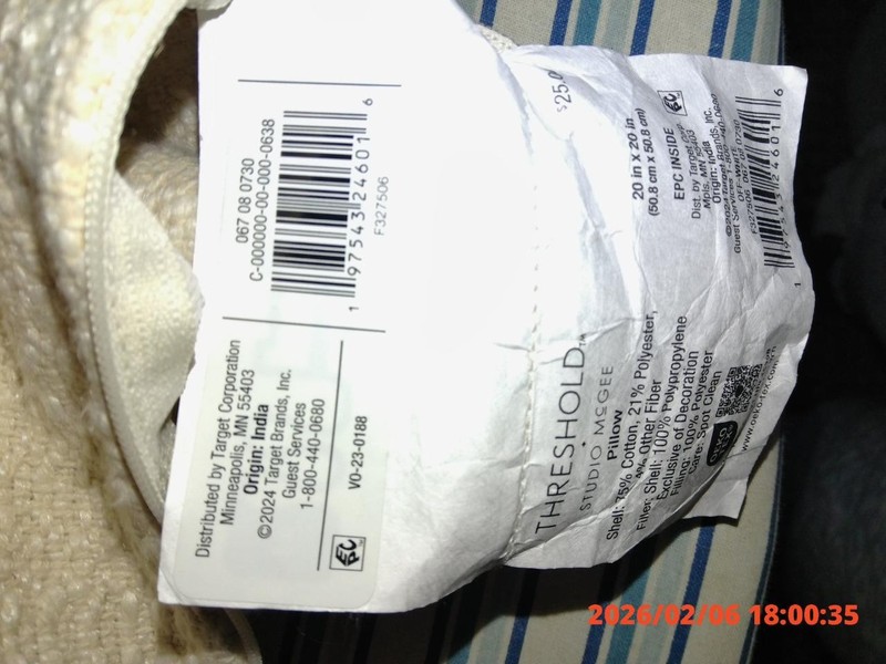 2 Target Threshold Studio McGee ivory/tan 20" x 20" pillow covers near-perfect! gallery