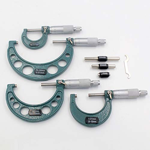 Premium Outside Micrometer Set 0-100mm/0.01mm Precision Machinist Tool gallery