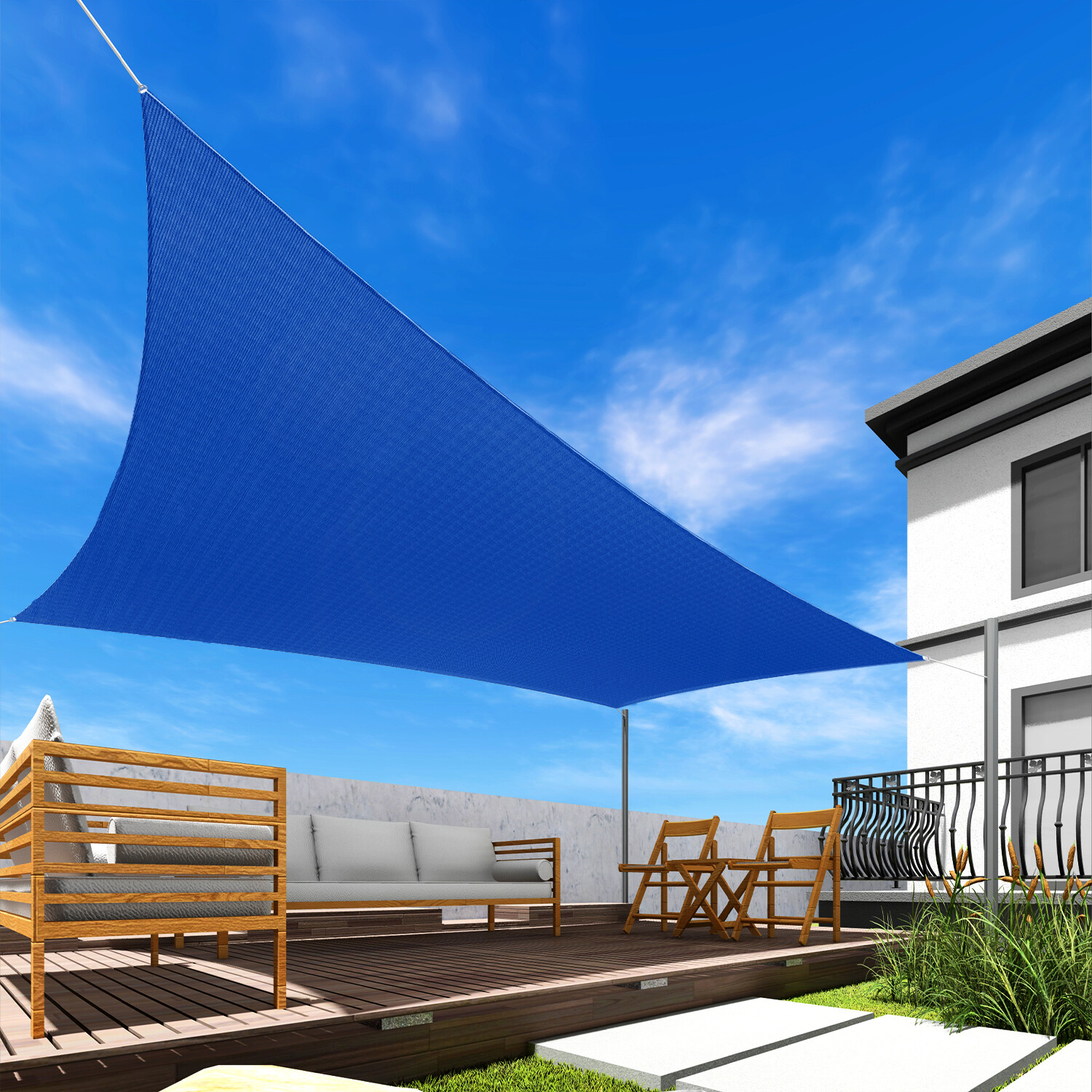 Blue Rectangle Sun Shade Sail Fabric Awning Top Canopy Patio Custom 2-16 FT gallery