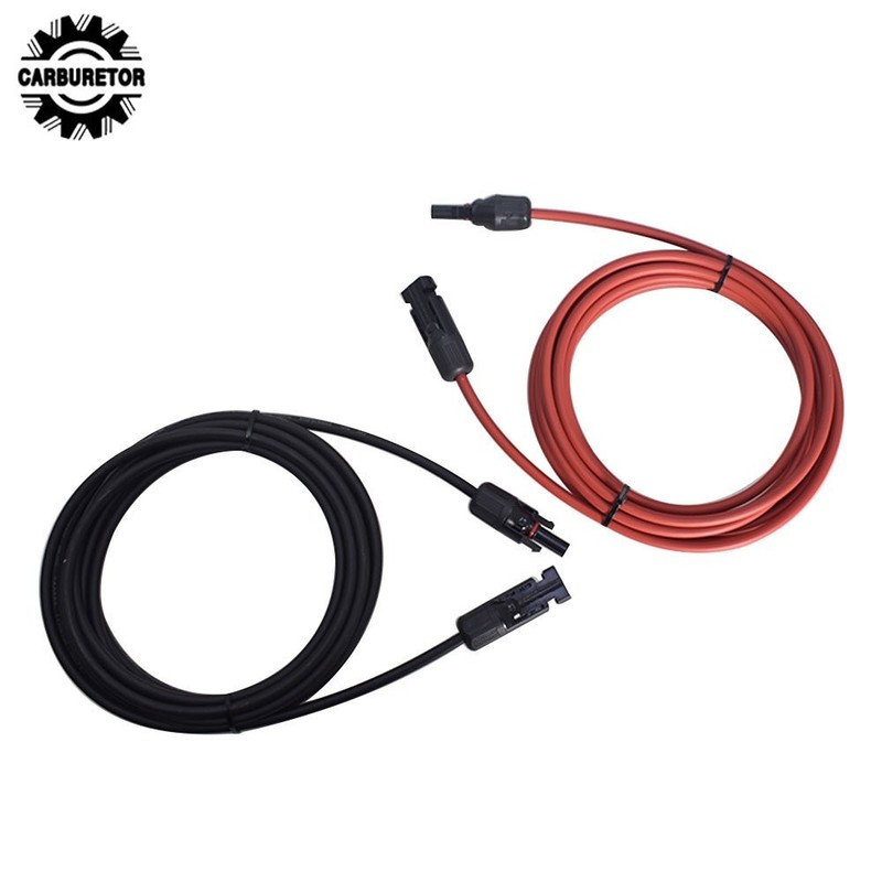 Black And Red Solar Panel Extension Cable Wire Connector 12AWG 1 Pair 10FT gallery