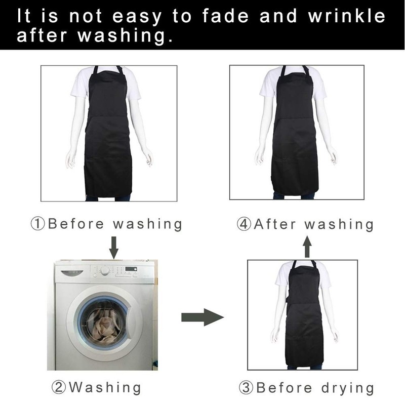 Adjustable Bib Apron with Long Ties for Women Men 18 Colors Chef Kitchen Cooking gallery