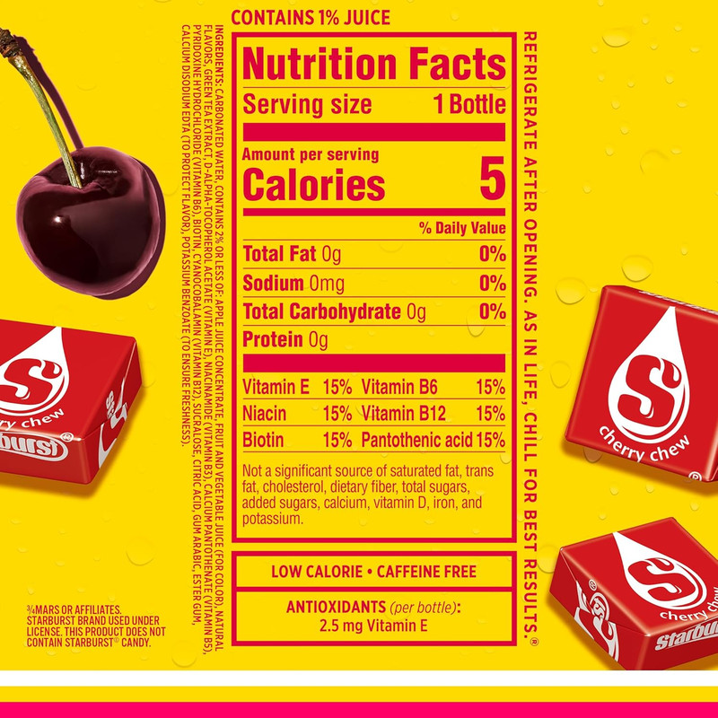 Sparkling Ice STARBURST Cherry, Zero Sugar Flavored Sparkling Water, with Vitami gallery