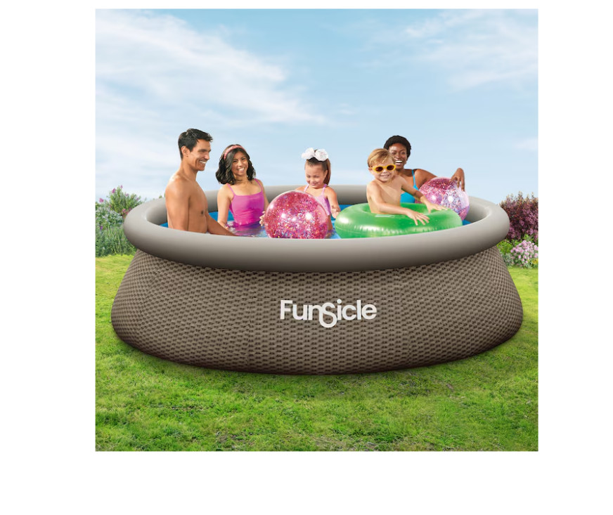 Funsicle 10Feetx30Inches QuickSetRing Top Above Ground Swimming Pool Basketweave gallery