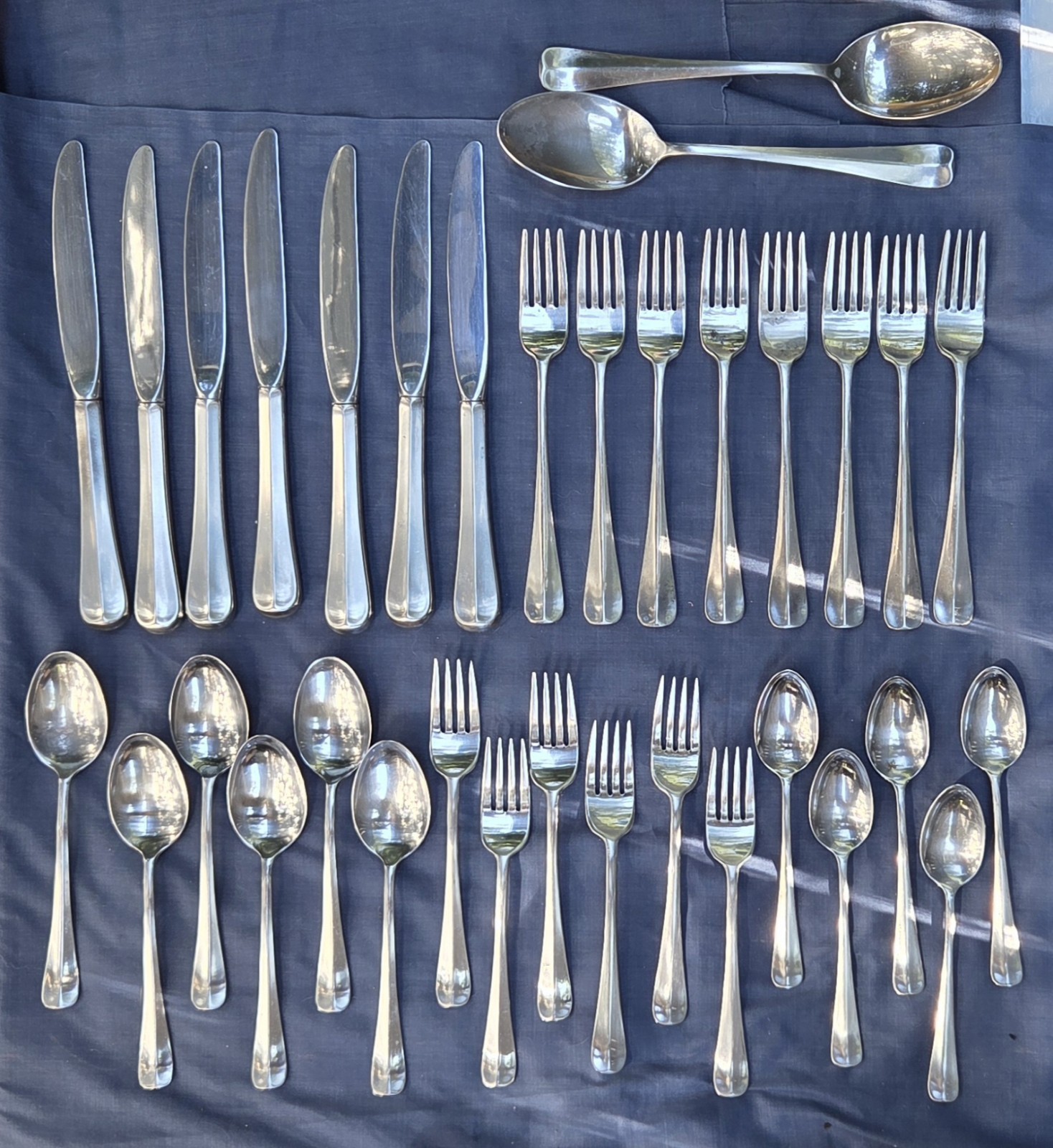 34 Pieces GORHAM ETHAN ALLEN AMERICRAFT STAINLESS Service for 5 plus extras gallery
