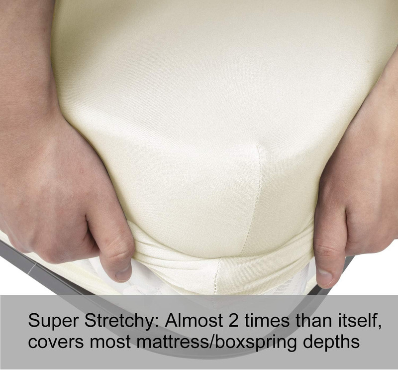Soft Stretch King Size Fitted Sheet Only - Jersey Knit & Cozy T-Shirt Like, 4-Wa gallery