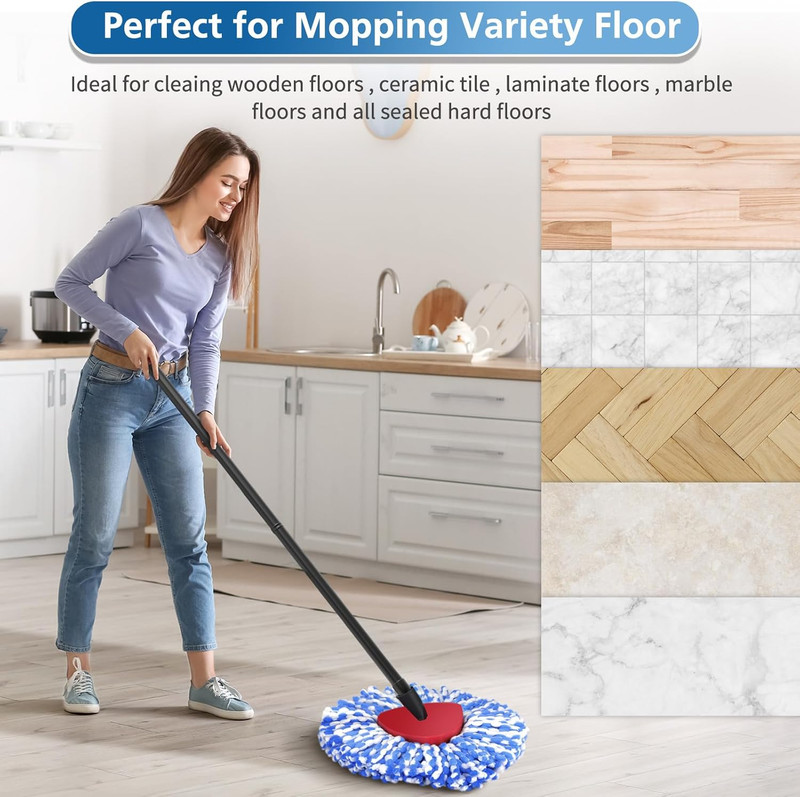 4 Pack Rinseclean Spin Mop Replacement Head Spin Mop Refills Compatible with O C gallery